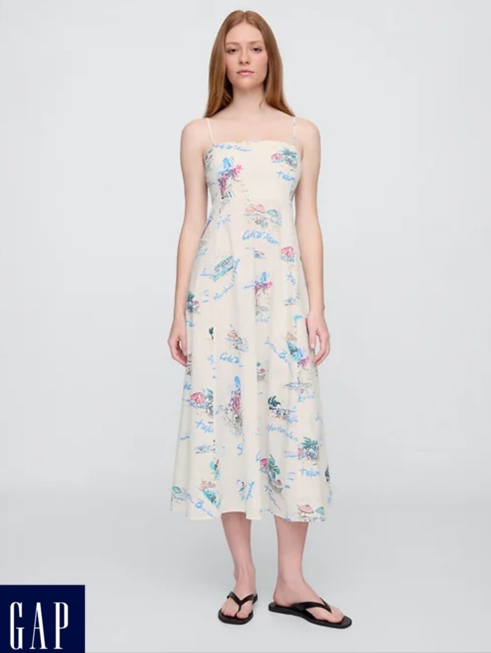 GAP Vacationland Squareneck Midi Dress